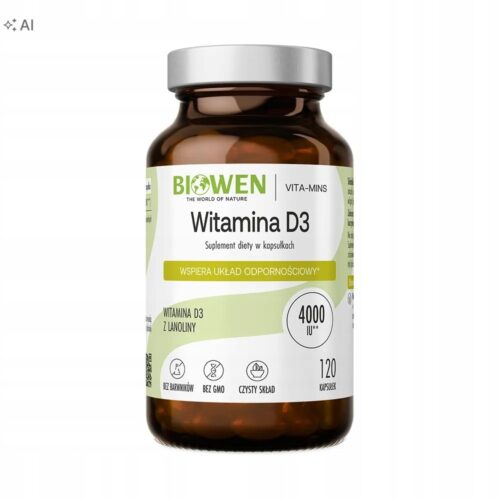 Biowen Witamina D3 4000 IU z lanoliny 120 kaps.
